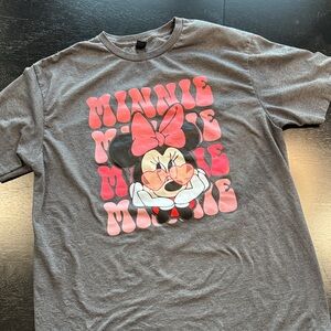 Gildan Charcoal and Pink Minnie Mouse Tee